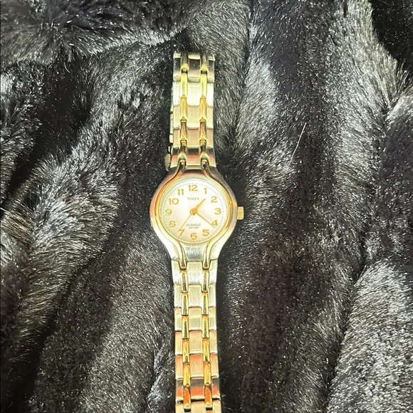 Timex Women's Silver and Gold-Tone Watch with Linked Bracelet - Picture 2 of 5